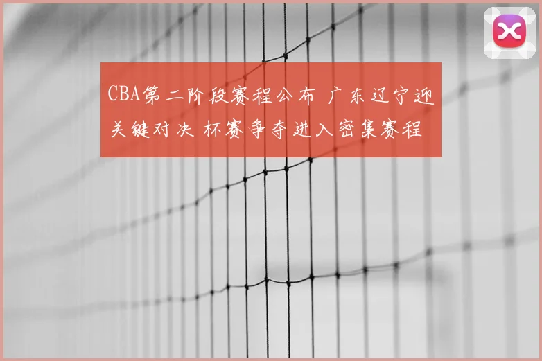 CBA第二阶段赛程公布 广东辽宁迎关键对决 杯赛争夺进入密集赛程